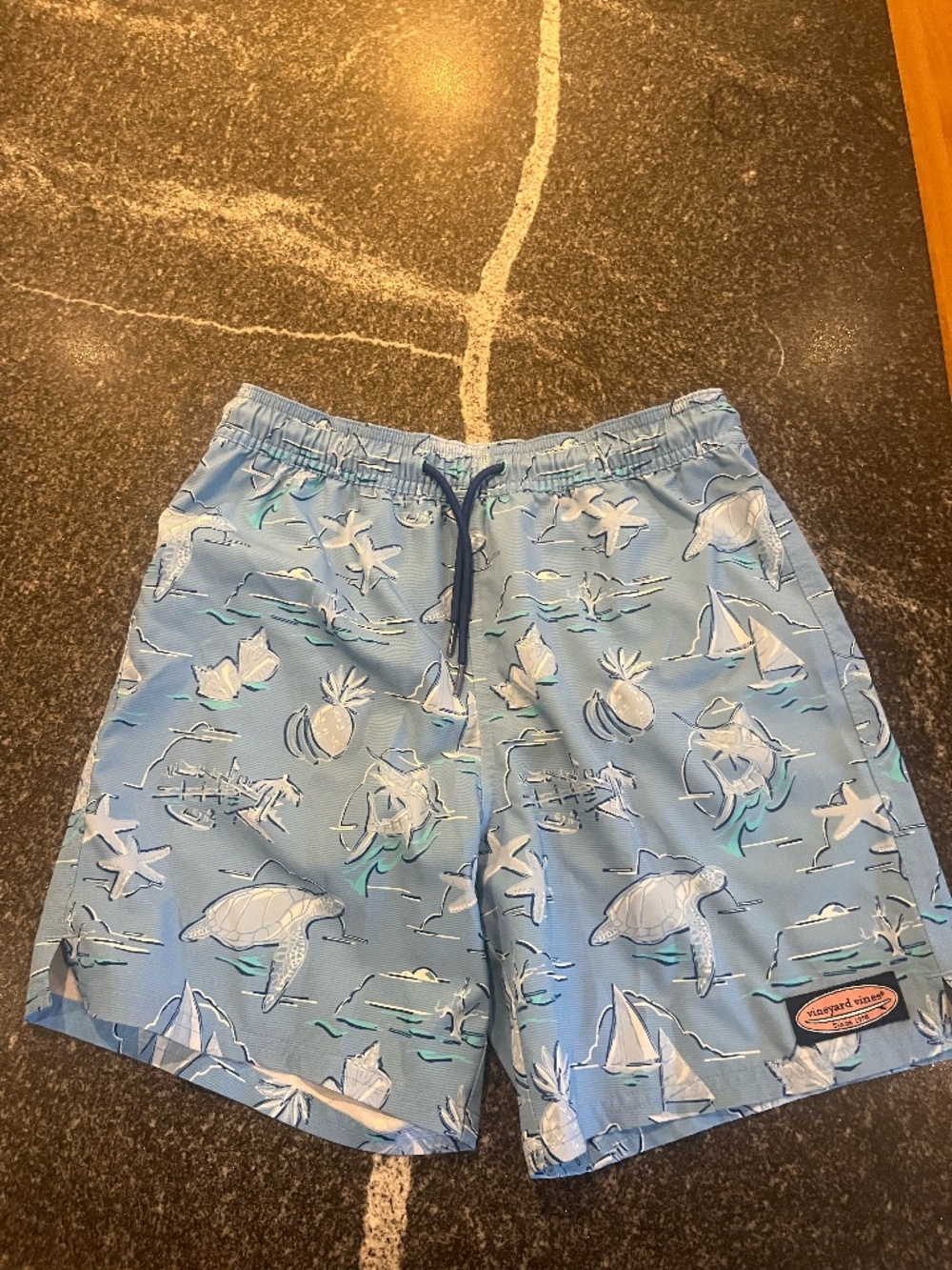 Vineyard Vines Swim Trunks Boys Size M, Sea-life themed